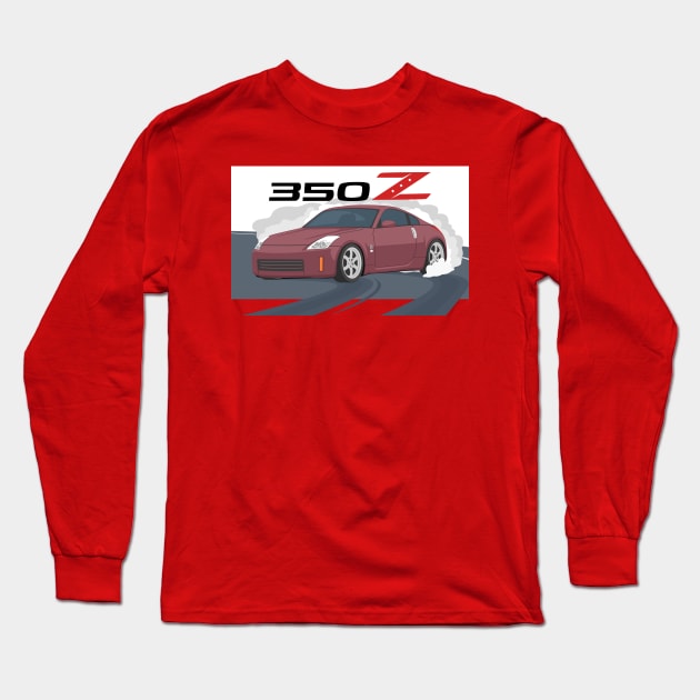car 350z drift brickyard maroon Long Sleeve T-Shirt by creative.z